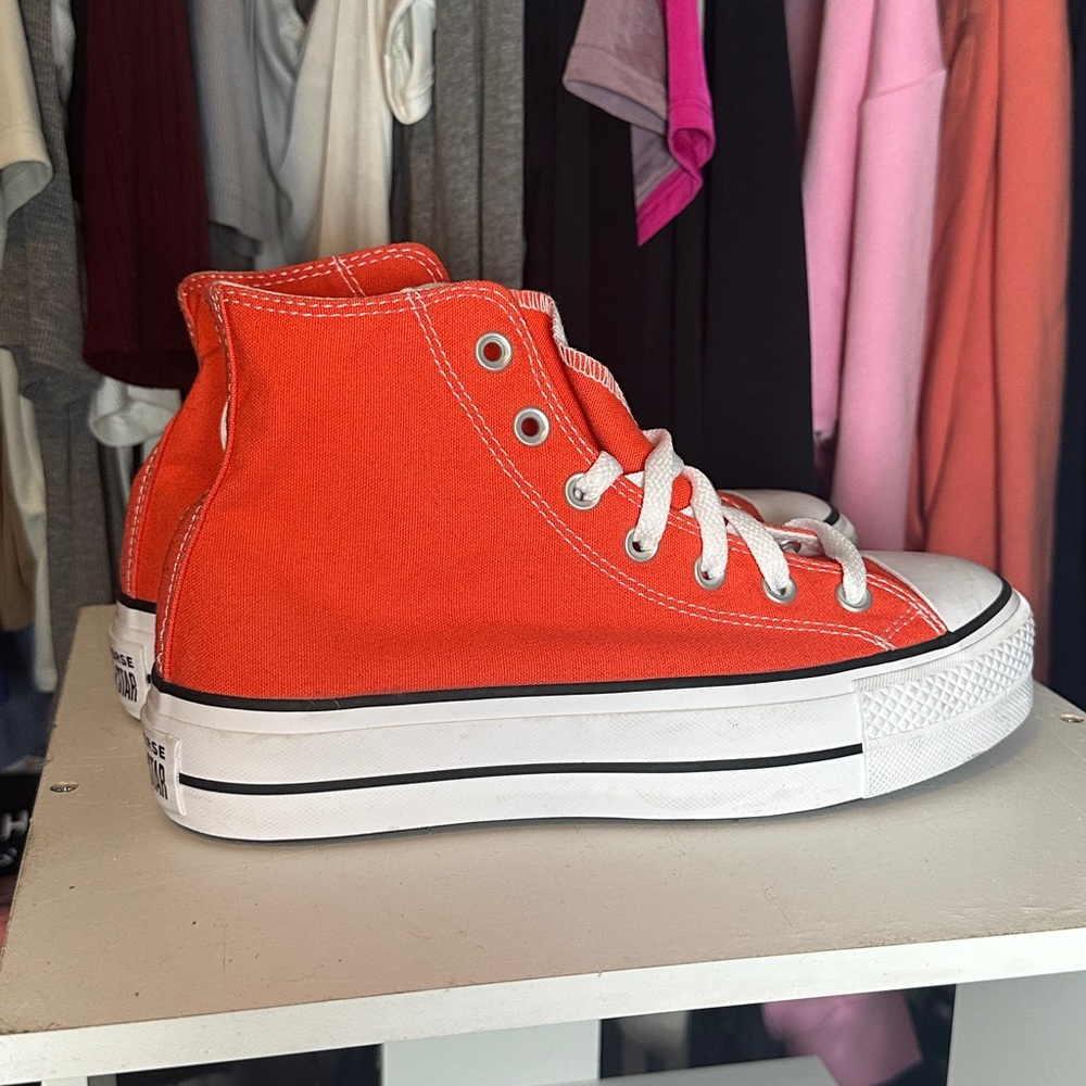 Women High-Top Sneakers - Orange